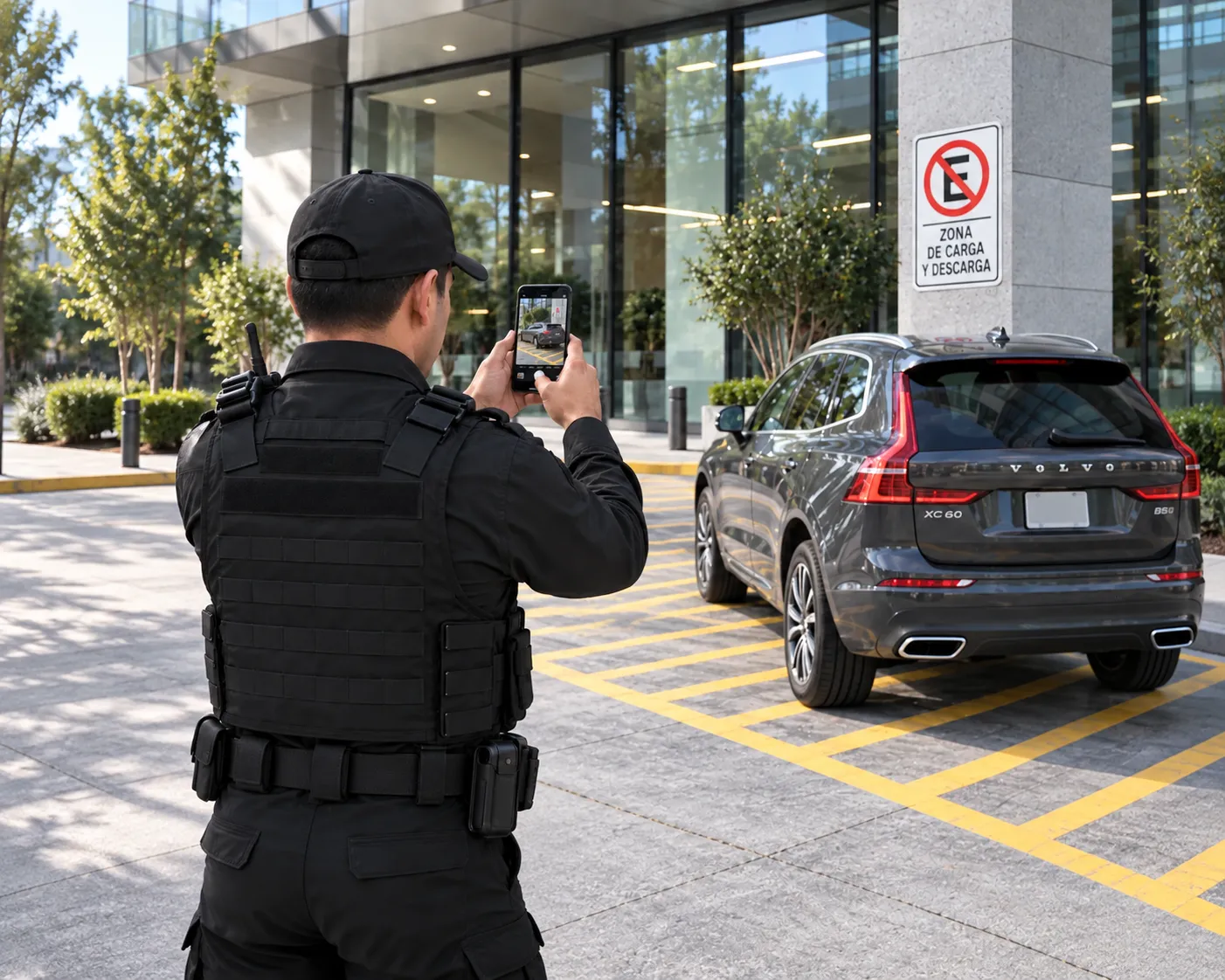Personal de seguridad registrando una novedad desde la aplicación móvil